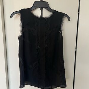 Chelsea28 Black Lace Trim Blouse